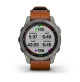 fēnix 7 – Sapphire Solar Edition Titanium with Chestnut Leather Band - 47mm - Sapphire Solar - 010-02540-31 - Garmin